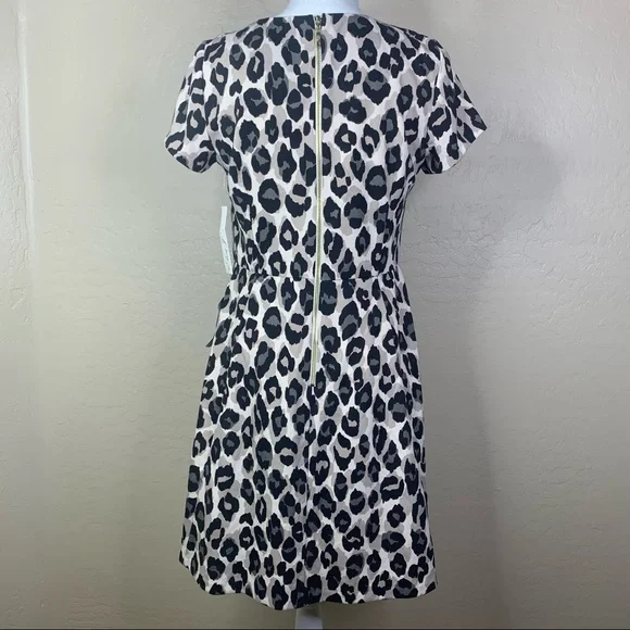 NEW Eliza J Leopard Print Ponte Fit & Flare Dress - Picture 4 of 12